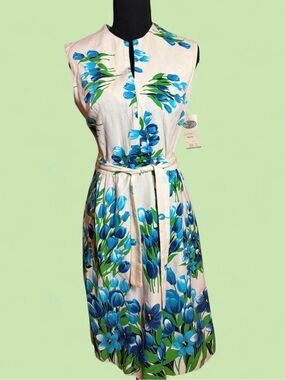 Vintage 70s Liberty Circle Cotton Dress with Tags